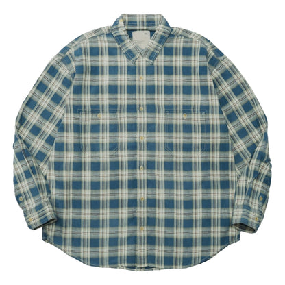 MADNESS HERRINGBONE FLUFFY WORKSHIRT (MADE IN JAPAN)-BLUE
