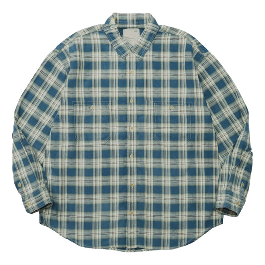 MADNESS HERRINGBONE FLUFFY WORKSHIRT (MADE IN JAPAN)-BLUE