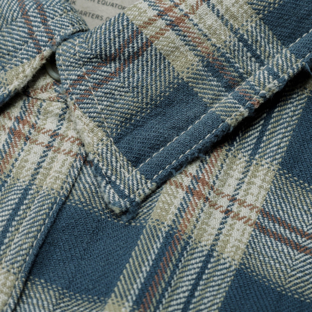 MADNESS HERRINGBONE FLUFFY WORKSHIRT (MADE IN JAPAN)-BLUE
