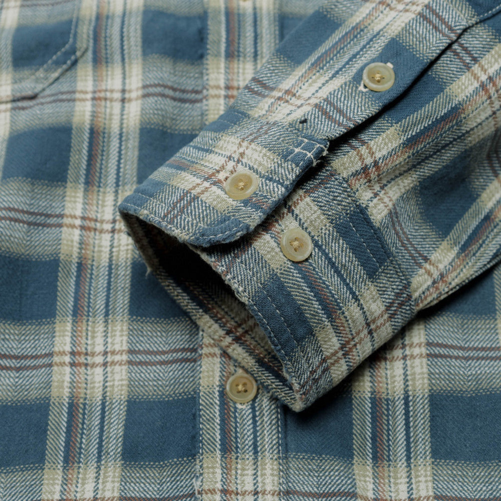 MADNESS HERRINGBONE FLUFFY WORKSHIRT (MADE IN JAPAN)-BLUE