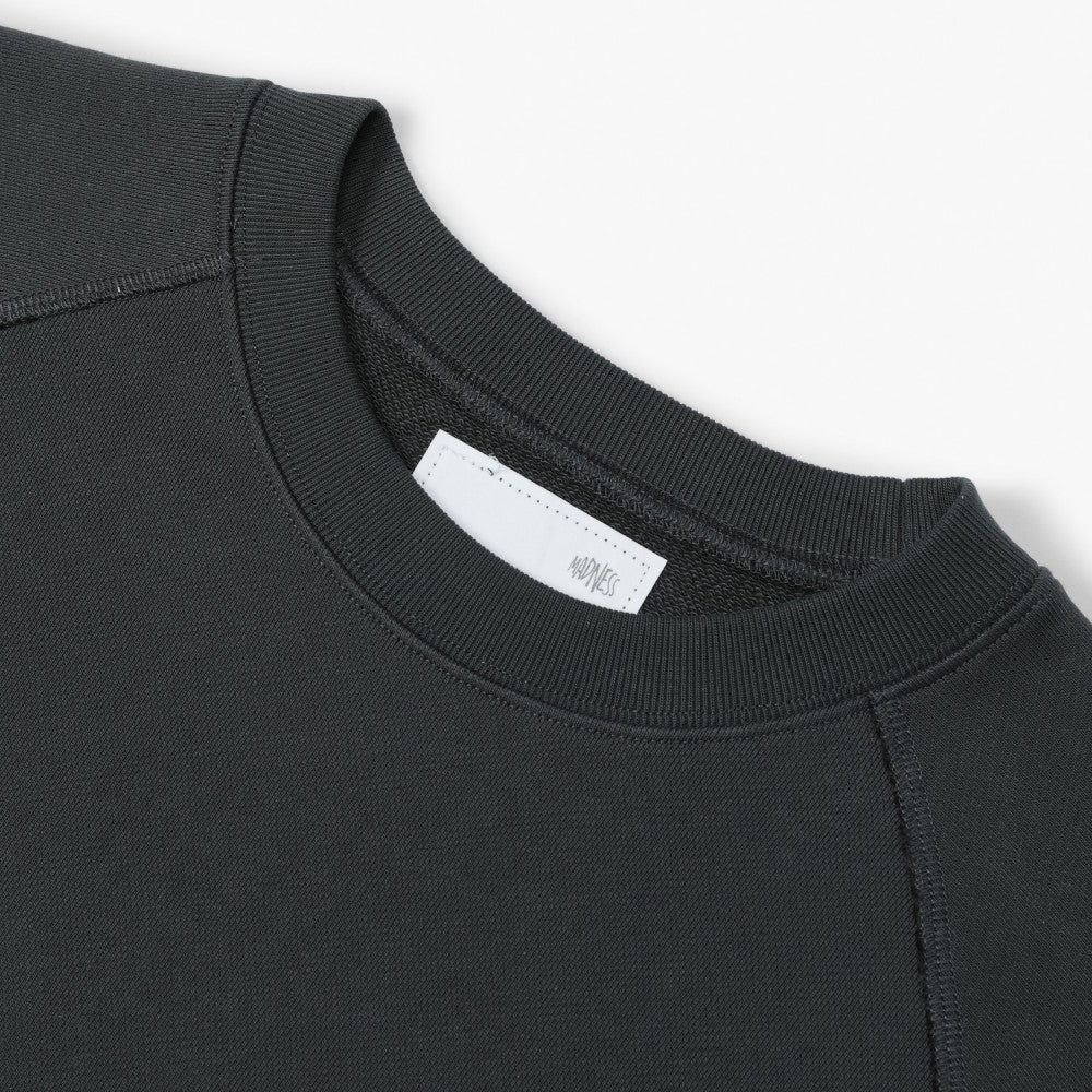 MADNESS HIGH COUNT RAGLAN LABEL SWEATSHIRT-CHARCOAL