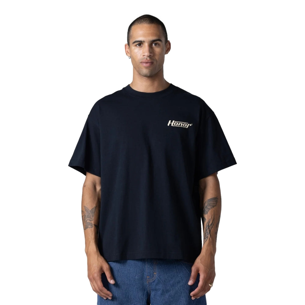 HONOR THE GIFT HONOR GLOBE LOGO TEE-BLACK