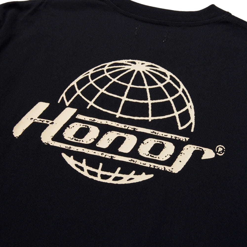 HONOR THE GIFT HONOR GLOBE LOGO TEE-BLACK