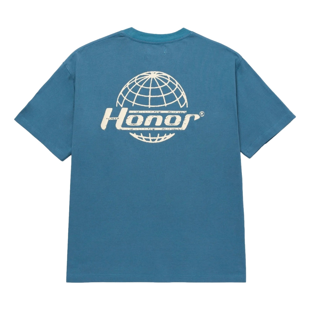 HONOR THE GIFT HONOR GLOBE LOGO TEE-BLUE