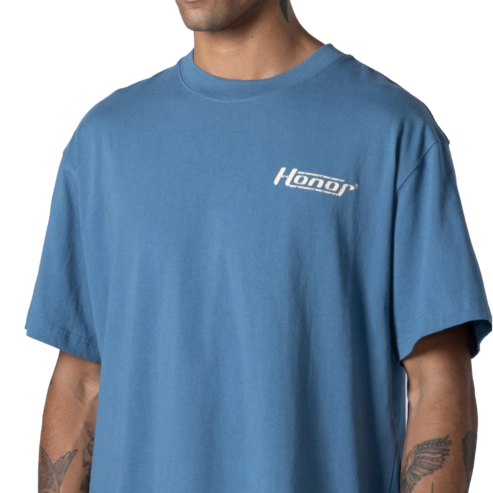 HONOR THE GIFT HONOR GLOBE LOGO TEE-BLUE