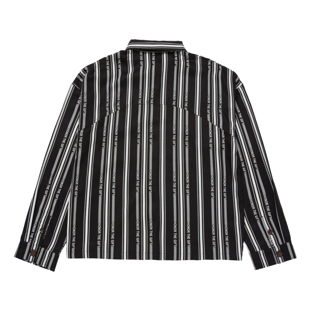 HONOR STRIPE BUTTON UP