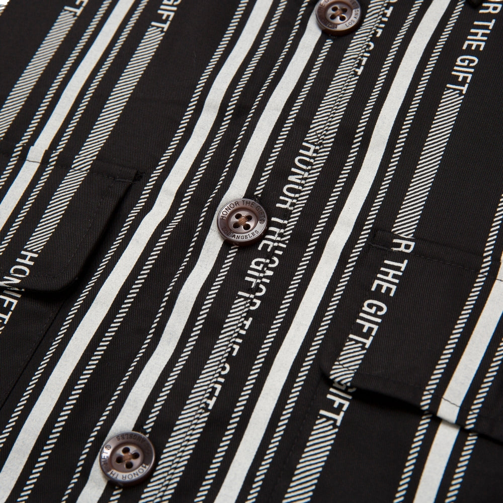 HONOR STRIPE BUTTON UP