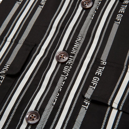 HONOR STRIPE BUTTON UP