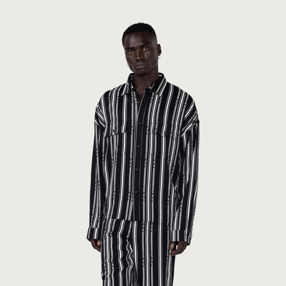 HONOR STRIPE BUTTON UP