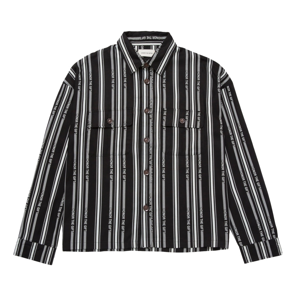 HONOR STRIPE BUTTON UP