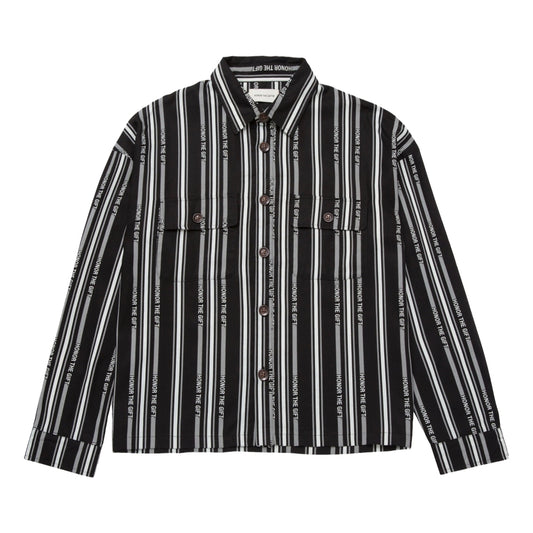 HONOR STRIPE BUTTON UP