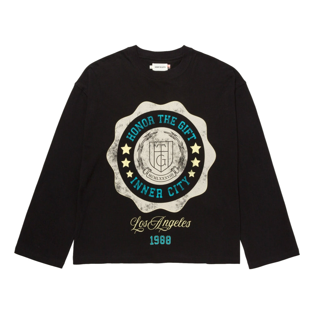 HONOR THE GIFT HTG SEAL LOGO LS TEE-BLACK