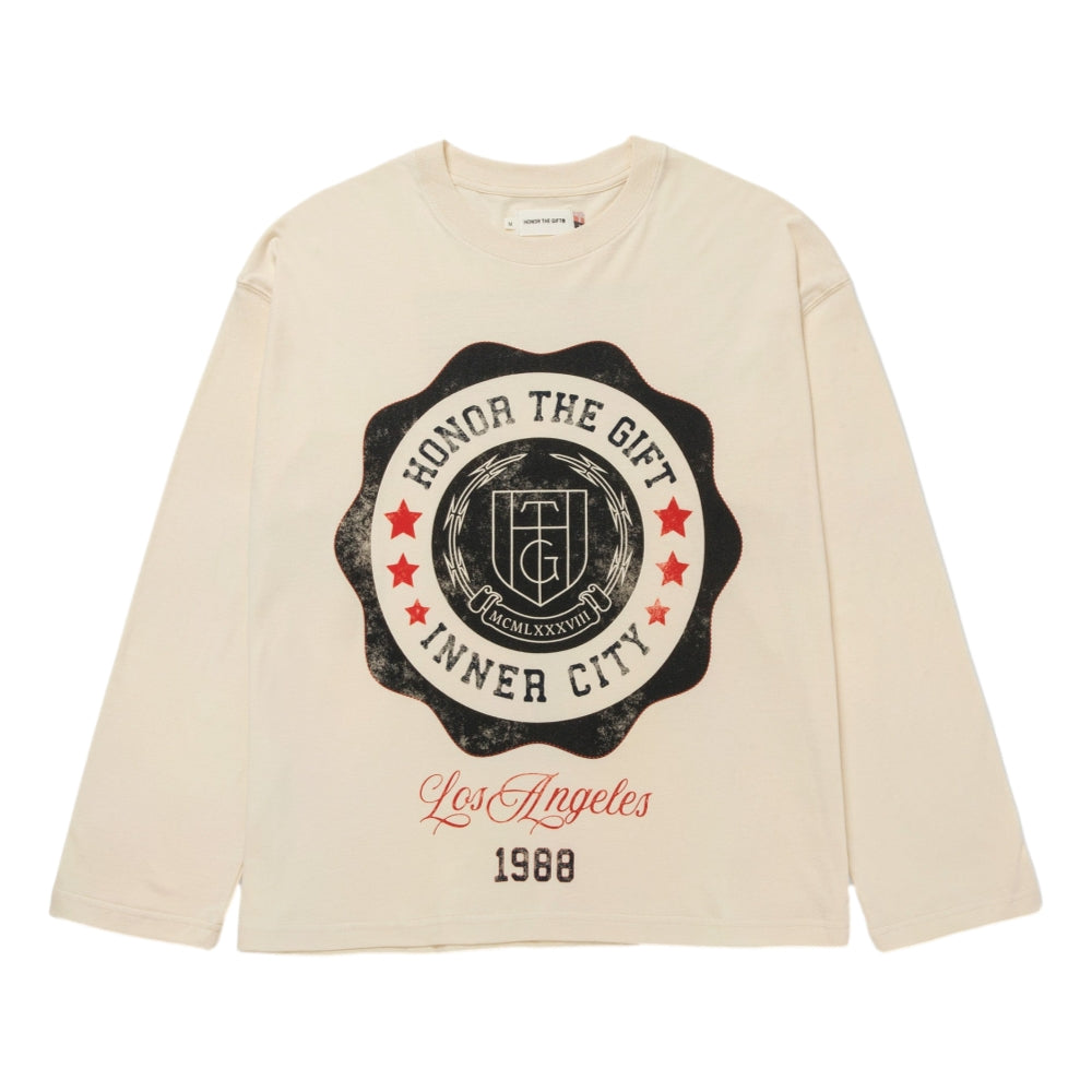 HONOR THE GIFT HTG SEAL LOGO LS TEE-BONE