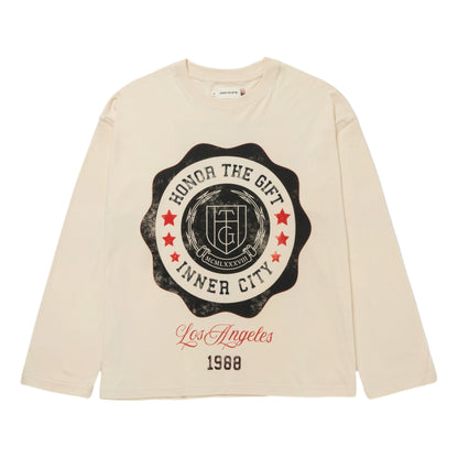 HONOR THE GIFT HTG SEAL LOGO LS TEE-BONE