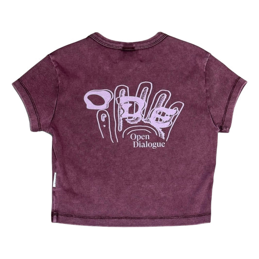 OPEN DIALOGUE WOMEN SLIM T-SHIRT-WASHED PURPLE