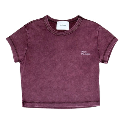 OPEN DIALOGUE WOMEN SLIM T-SHIRT-WASHED PURPLE