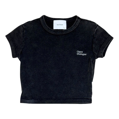 OPEN DIALOGUE WOMEN SLIM T-SHIRT-WASHED BLACK