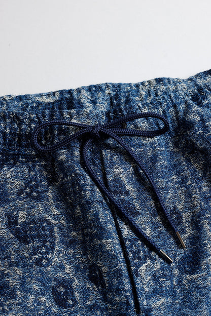 FUNDAMENTAL JACQUARD BORO SHORT PANTS-INDIGO