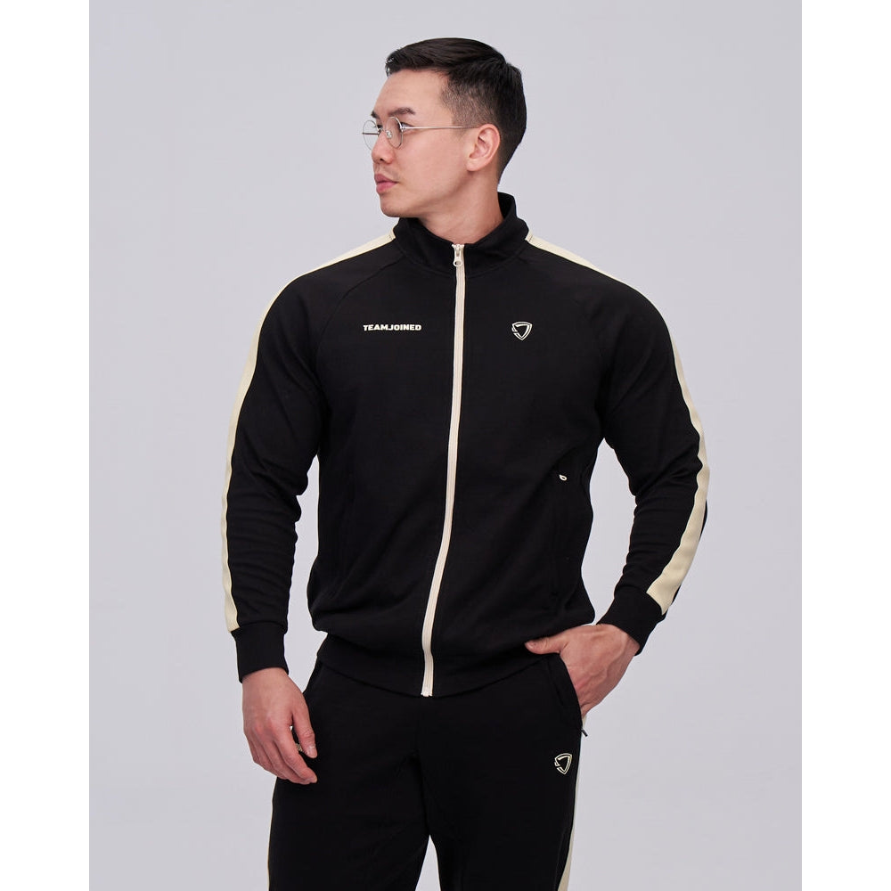 JOINED STRIPE ZIP UP