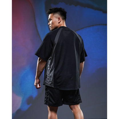 JOINED URBAN MESH PANELED RAGLAN EXTRA-OVERSIZED