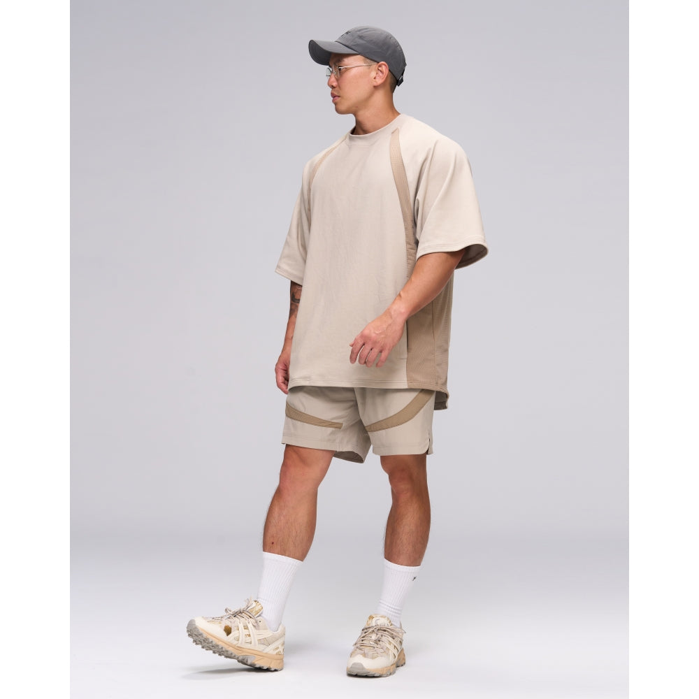 JOINED URBAN MESH PANELED RAGLAN EXTRA-OVERSIZED
