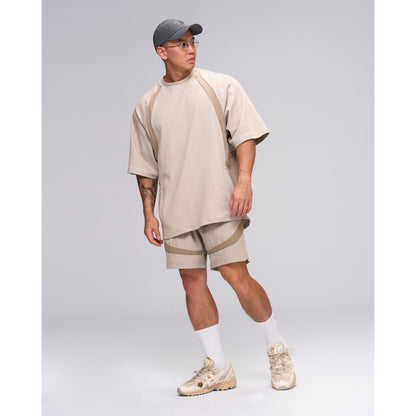 JOINED URBAN MESH PANELED RAGLAN EXTRA-OVERSIZED