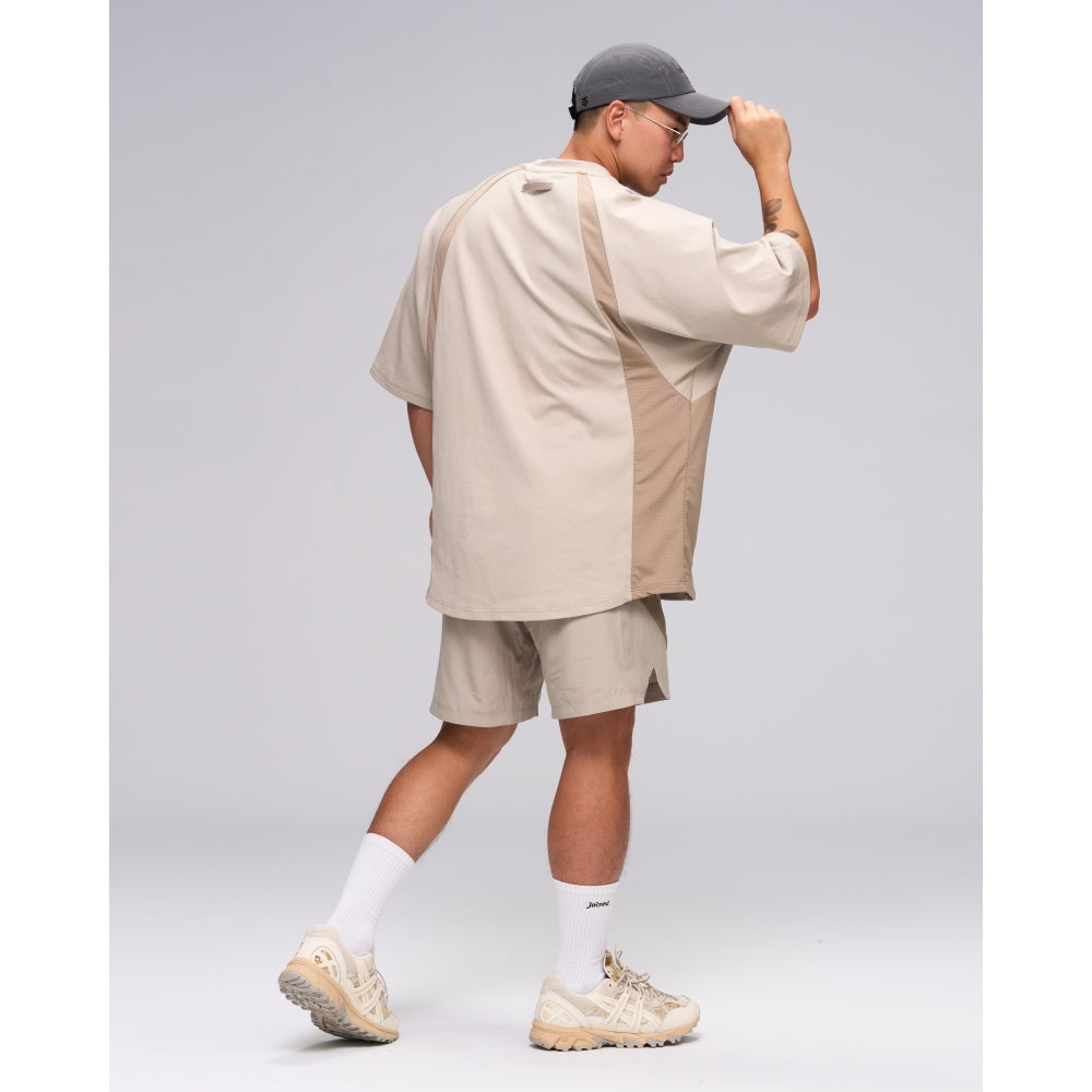 JOINED URBAN MESH PANELED RAGLAN EXTRA-OVERSIZED