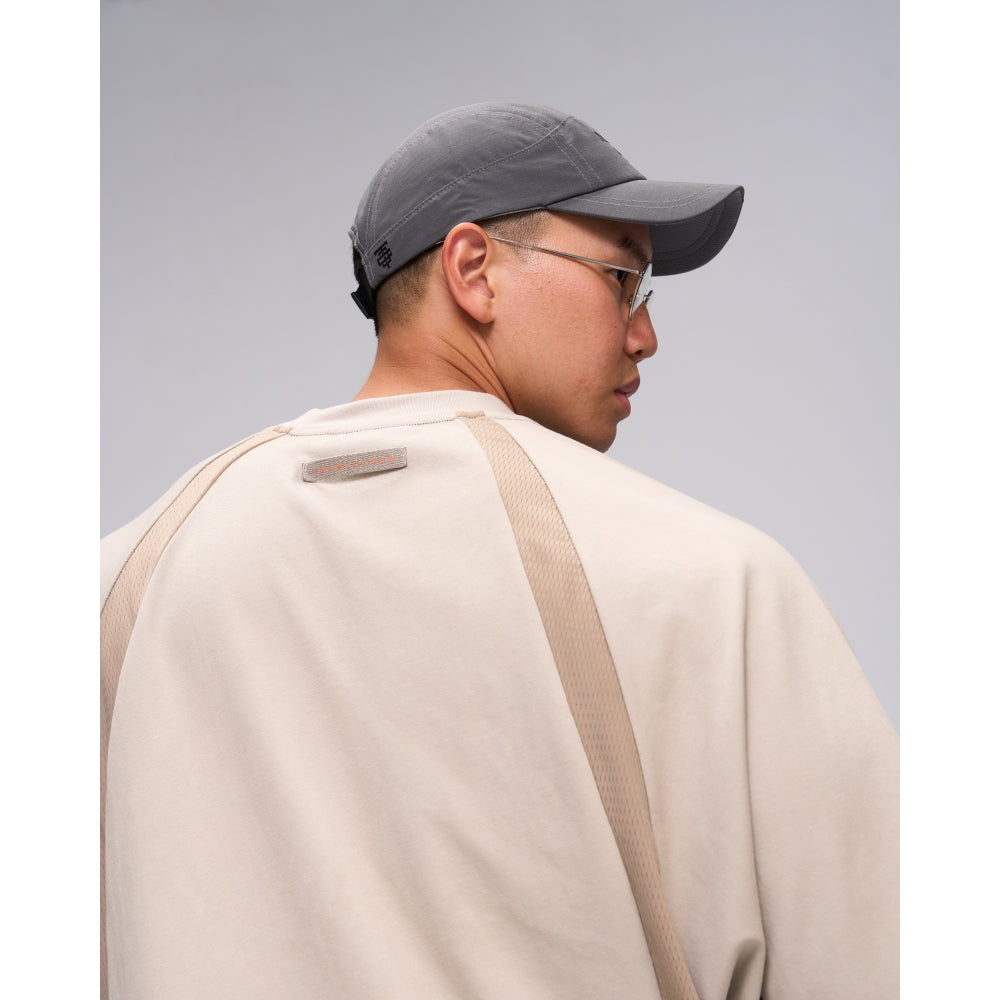 JOINED URBAN MESH PANELED RAGLAN EXTRA-OVERSIZED