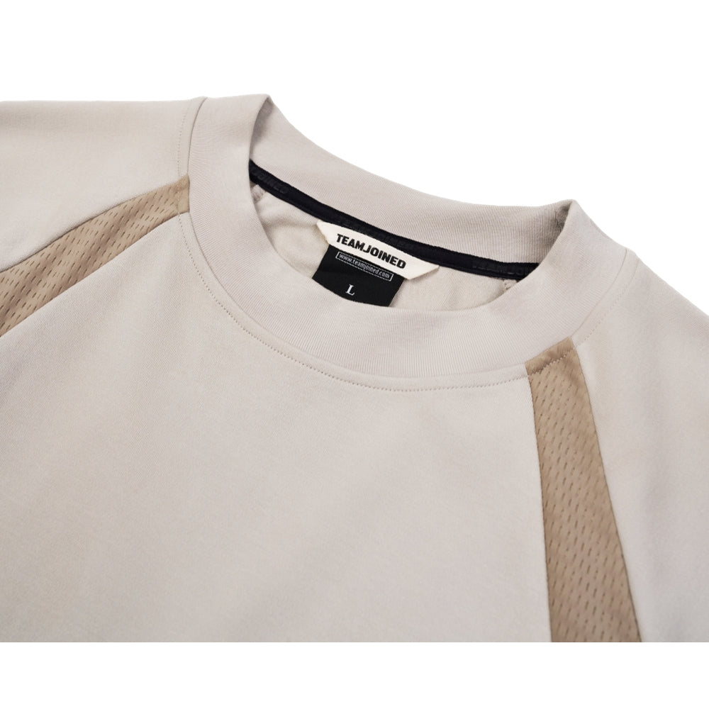 JOINED URBAN MESH PANELED RAGLAN EXTRA-OVERSIZED