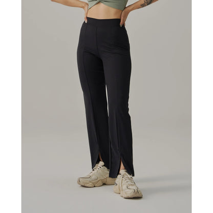 JOINED FRONT SLIT WIDE LEG PANT
