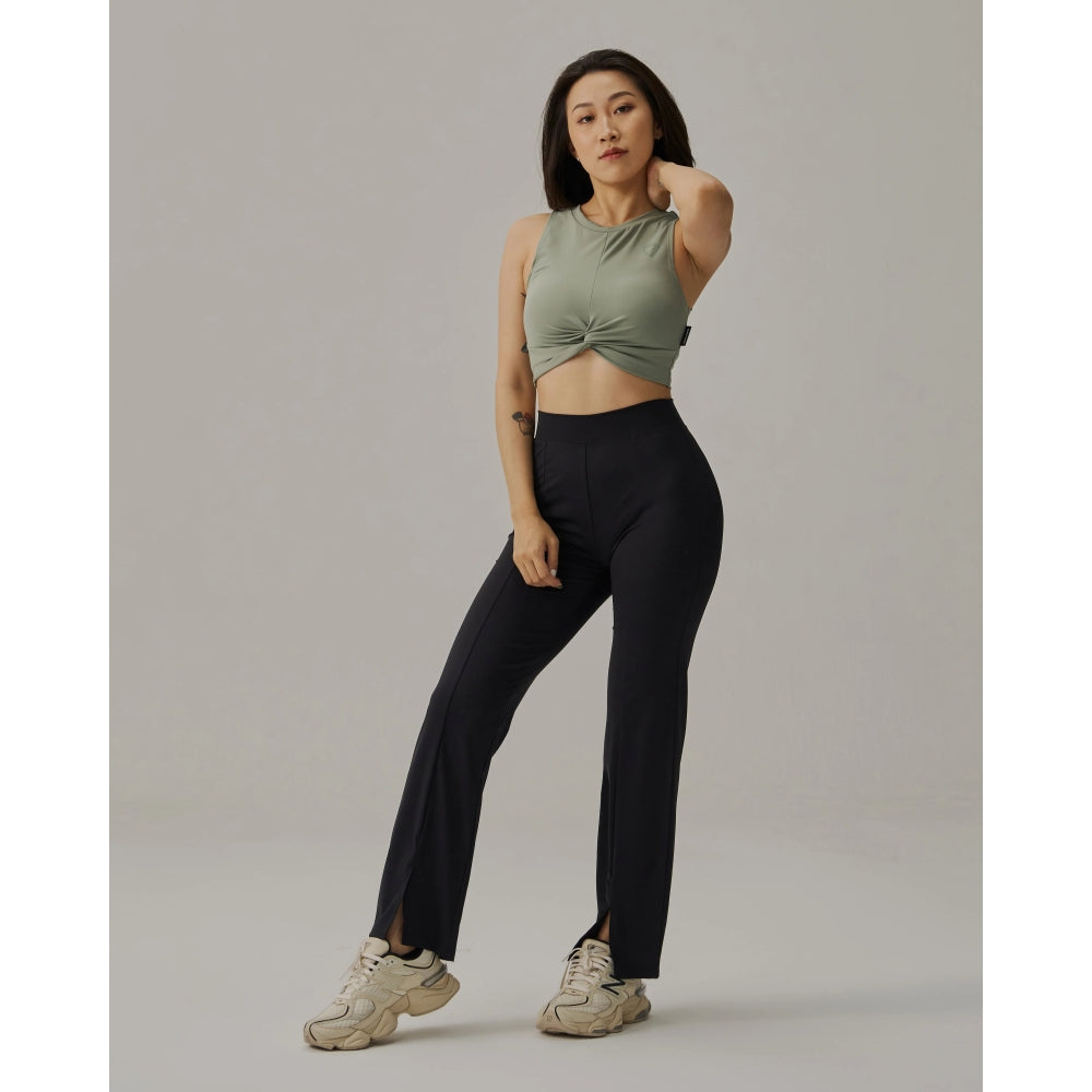 JOINED FRONT SLIT WIDE LEG PANT