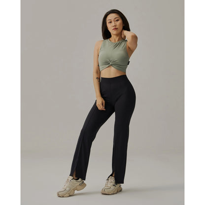 JOINED FRONT SLIT WIDE LEG PANT