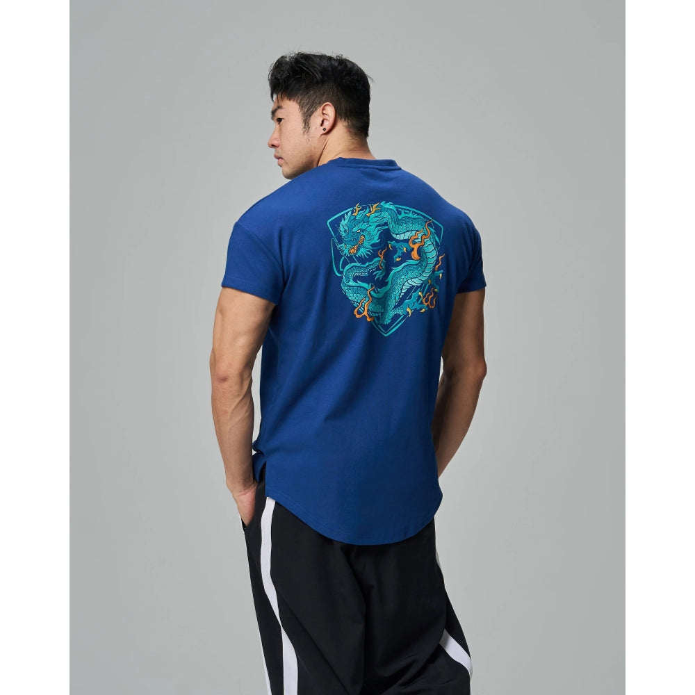 JOINED CNY24 LOONG DROP SHOULDER MUSCLE TEE - DARK BLUE