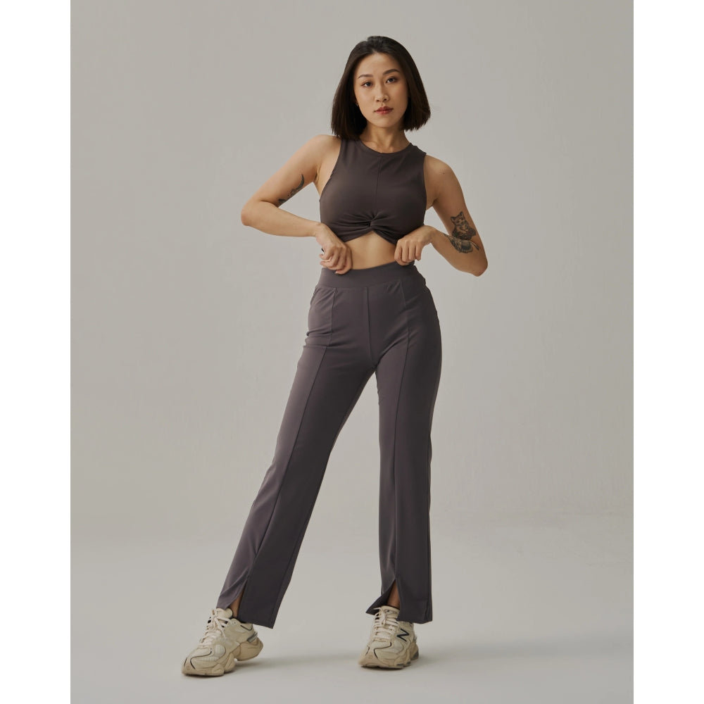 JOINED FRONT SLIT WIDE LEG PANT