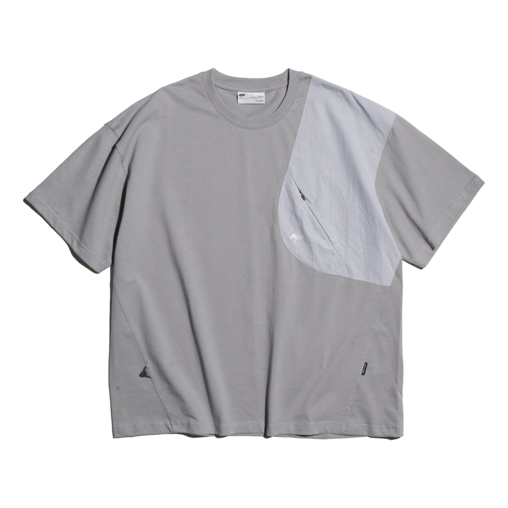 NINE POINT NINE LAGOON PATCH POCKET TEE-LIGHT GREY