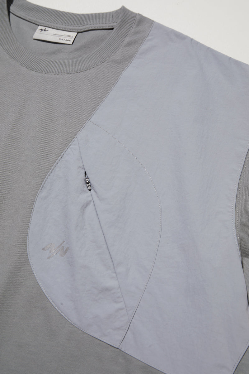 NINE POINT NINE LAGOON PATCH POCKET TEE-LIGHT GREY