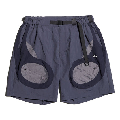 NINE POINT NINE LAGOON TRANSPARENT POCKET SHORTS-DARK BLUE