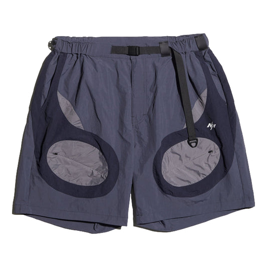 NINE POINT NINE LAGOON TRANSPARENT POCKET SHORTS-DARK BLUE