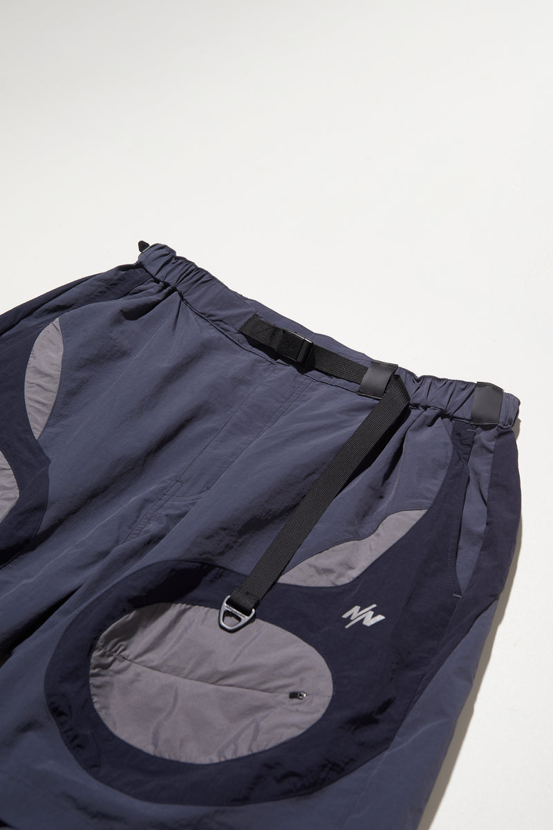 NINE POINT NINE LAGOON TRANSPARENT POCKET SHORTS-DARK BLUE