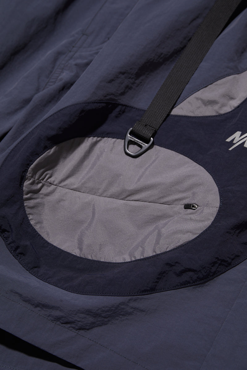 NINE POINT NINE LAGOON TRANSPARENT POCKET SHORTS-DARK BLUE