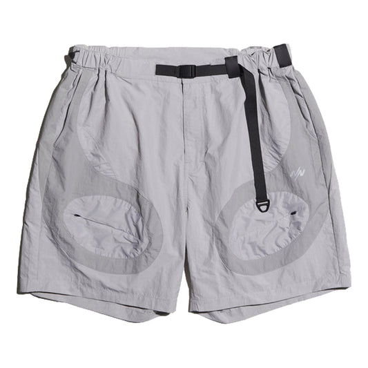 NINE POINT NINE LAGOON TRANSPARENT POCKET SHORTS-LIGHT GREY