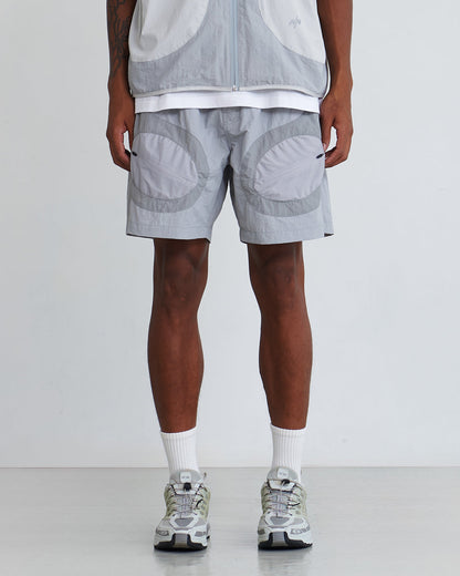 NINE POINT NINE LAGOON TRANSPARENT POCKET SHORTS-LIGHT GREY