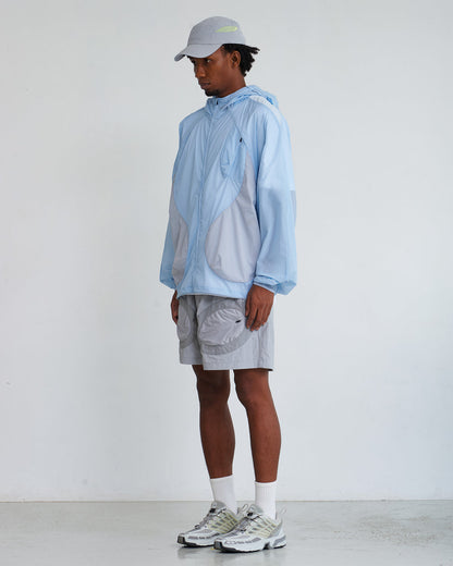 NINE POINT NINE LAGOON TRANSPARENT POCKET SHORTS-LIGHT GREY