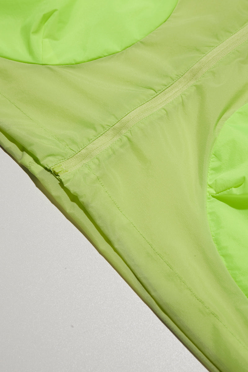 NINE POINT NINE LAGOON TRANSPARENT WINDBREAKER-LIME