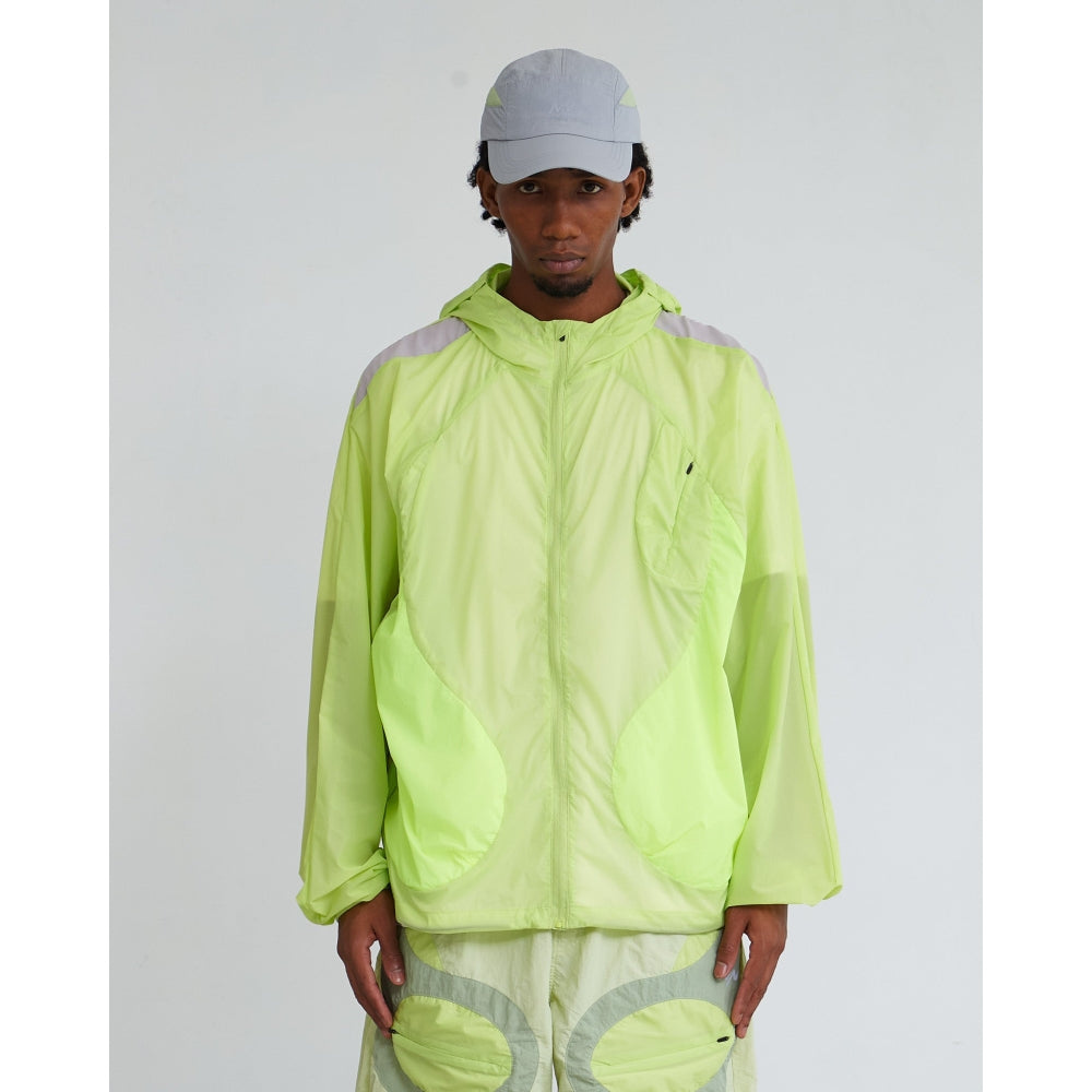 NINE POINT NINE LAGOON TRANSPARENT WINDBREAKER-LIME