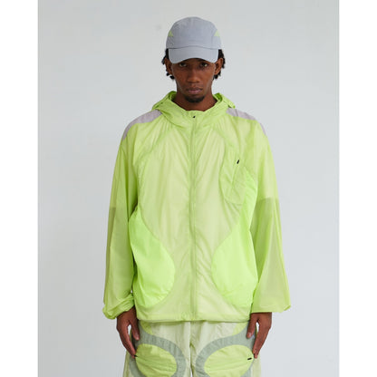 NINE POINT NINE LAGOON TRANSPARENT WINDBREAKER-LIME