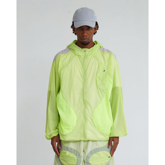 NINE POINT NINE LAGOON TRANSPARENT WINDBREAKER-LIME