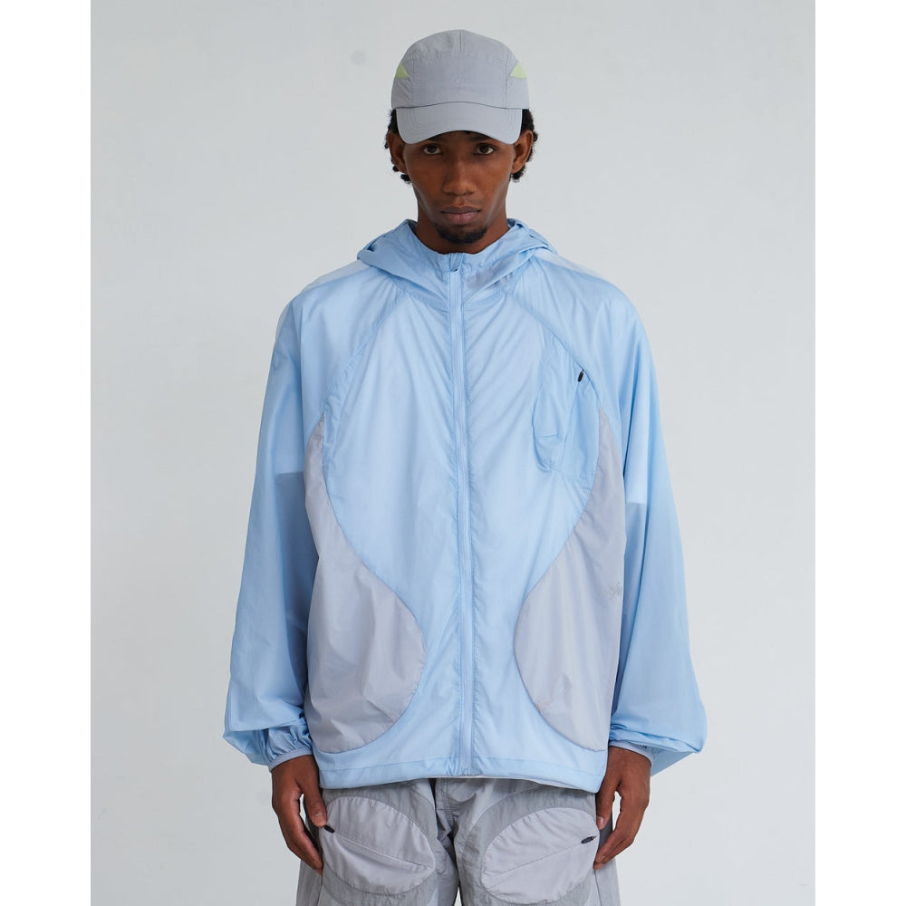 NINE POINT NINE LAGOON TRANSPARENT WINDBREAKER-BLUE