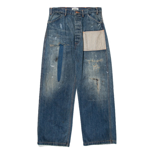 BOWWOW LAPD PRISONER DENIM PT AGING-INDIGO