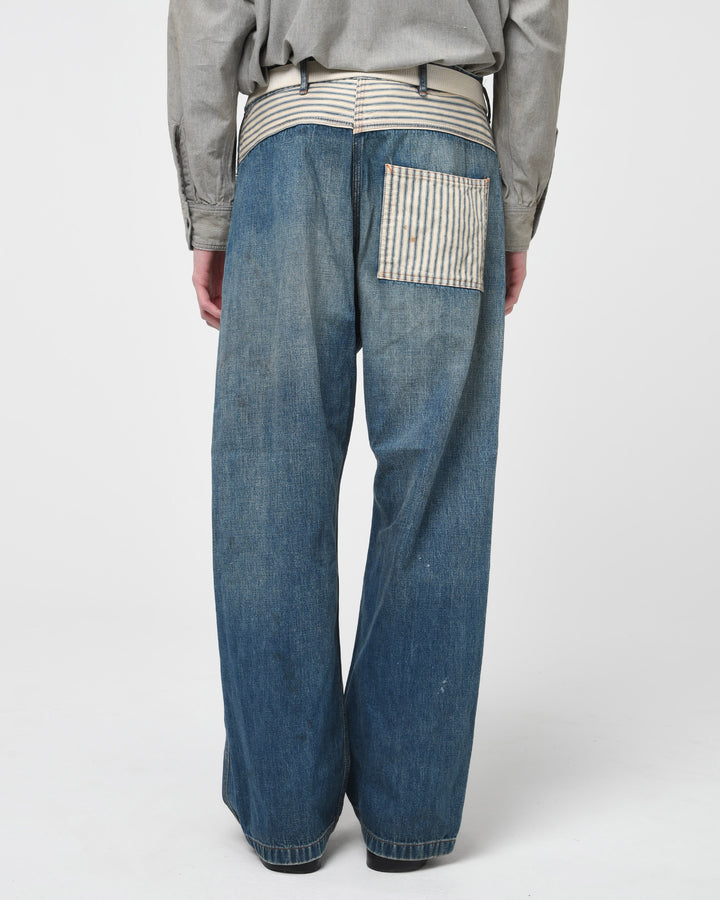 BOWWOW LAPD PRISONER DENIM PT AGING-INDIGO